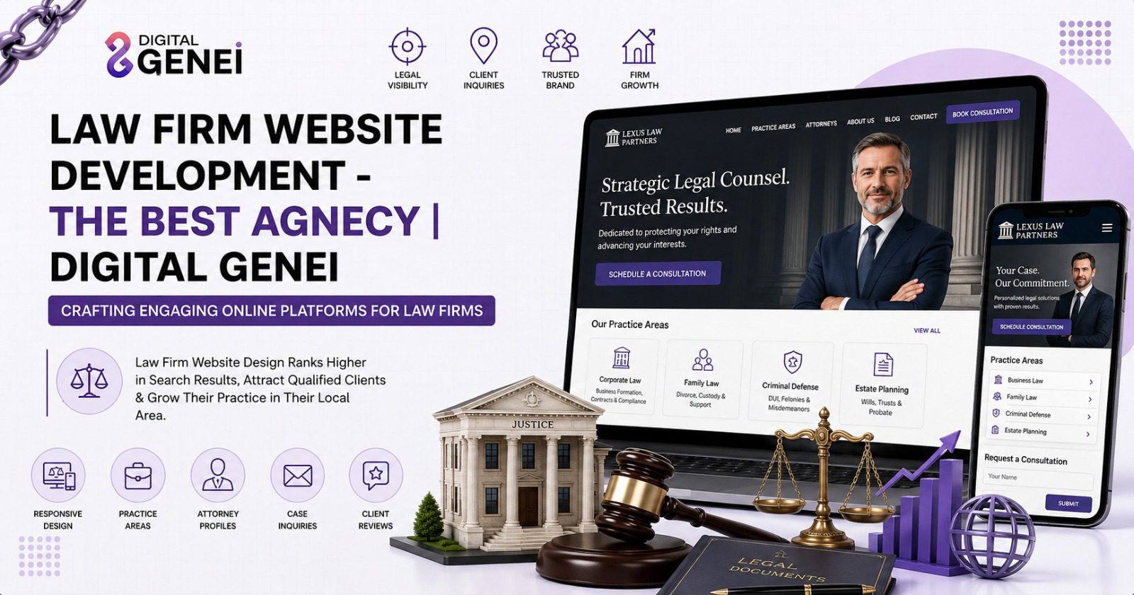 Law Firm Website Development - The Best Agnecy | Digital Genei - featured image