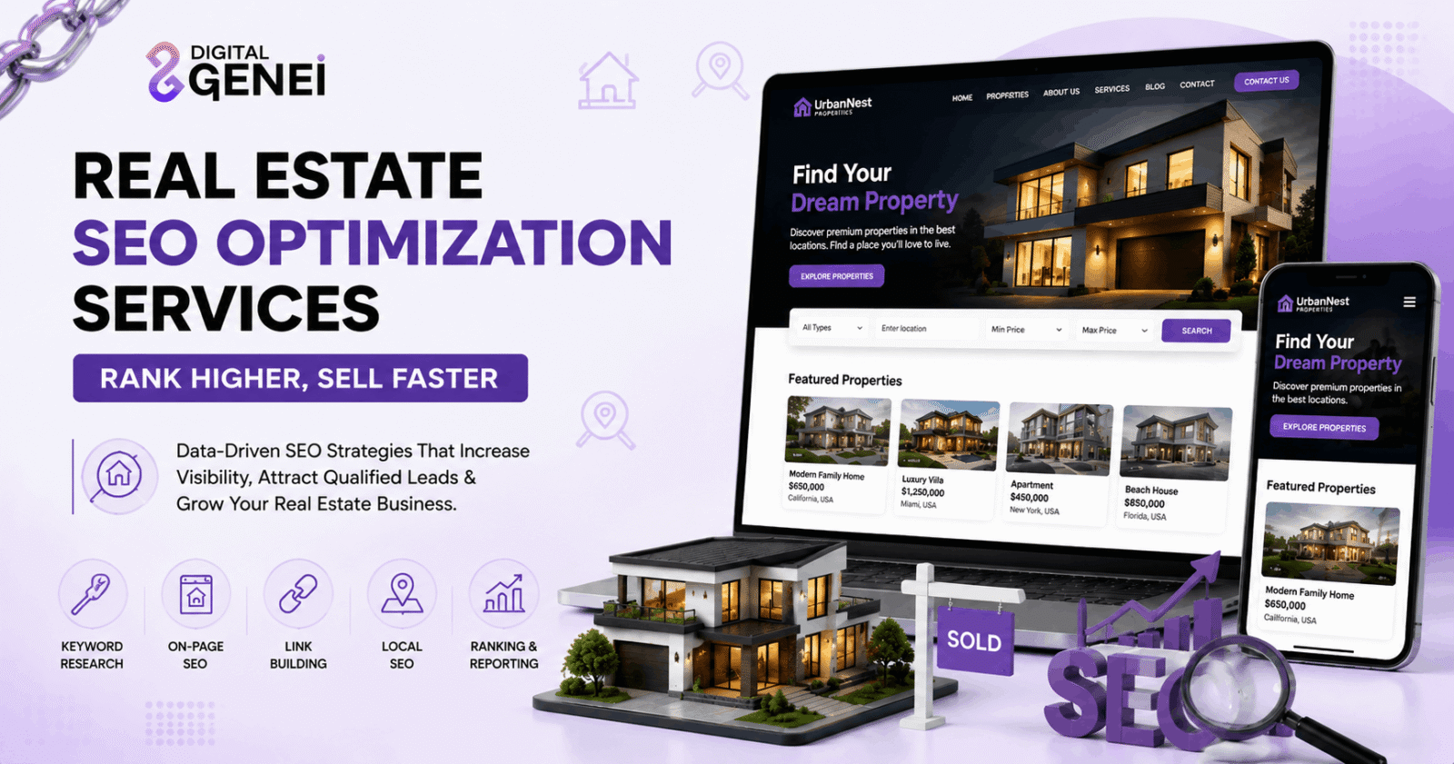 Real Estate SEO Optimization Services | Digital Genei - featured image