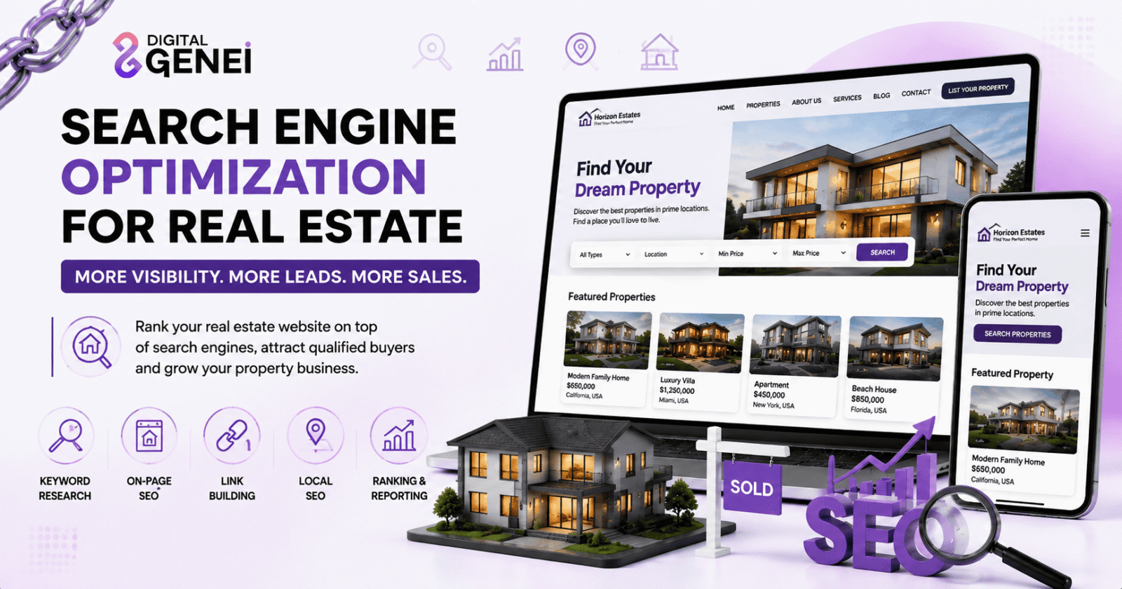 Search Engine Optimization for Real Estate | Digital Genei - featured image