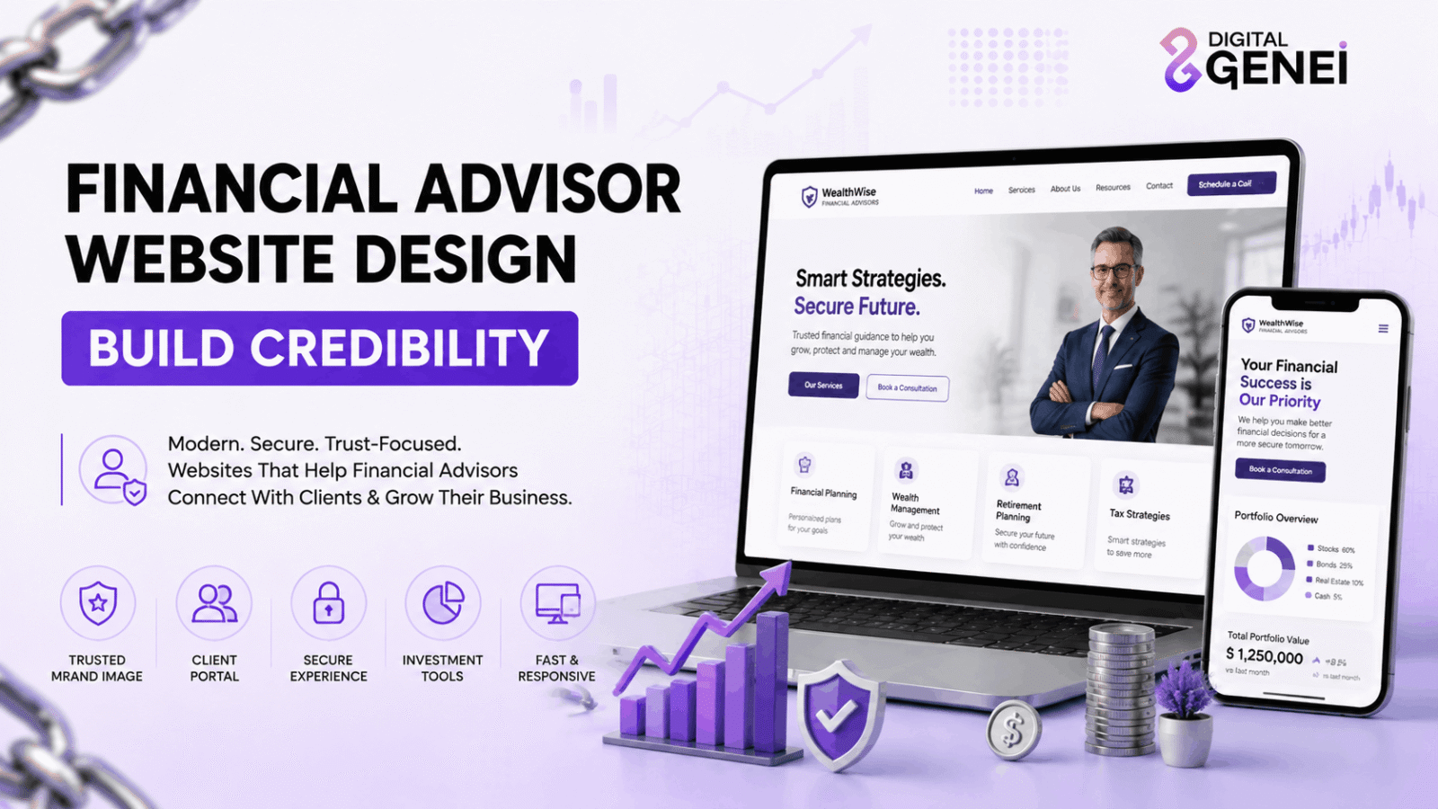 Financial Advisor Website Design: Build Credibility | Digital Genei - featured image