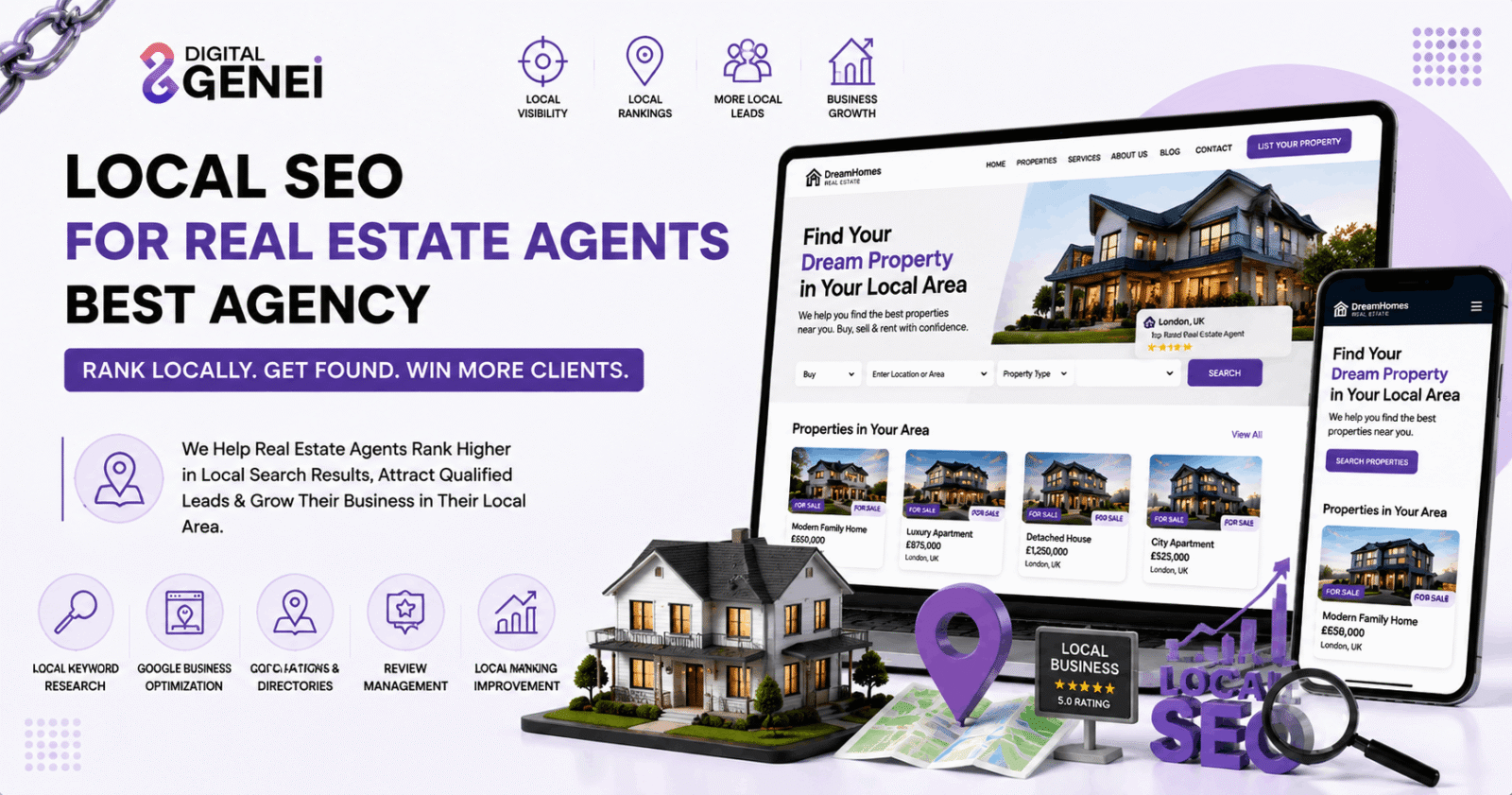 Local SEO for Real Estate Agents - Best Agency | Digital Genei - featured image