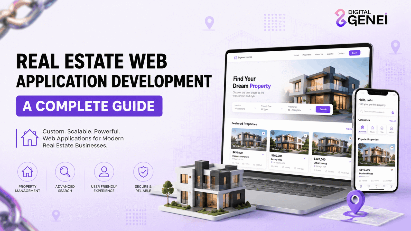 Real Estate Web Application Development Services | Digital Genei - featured image