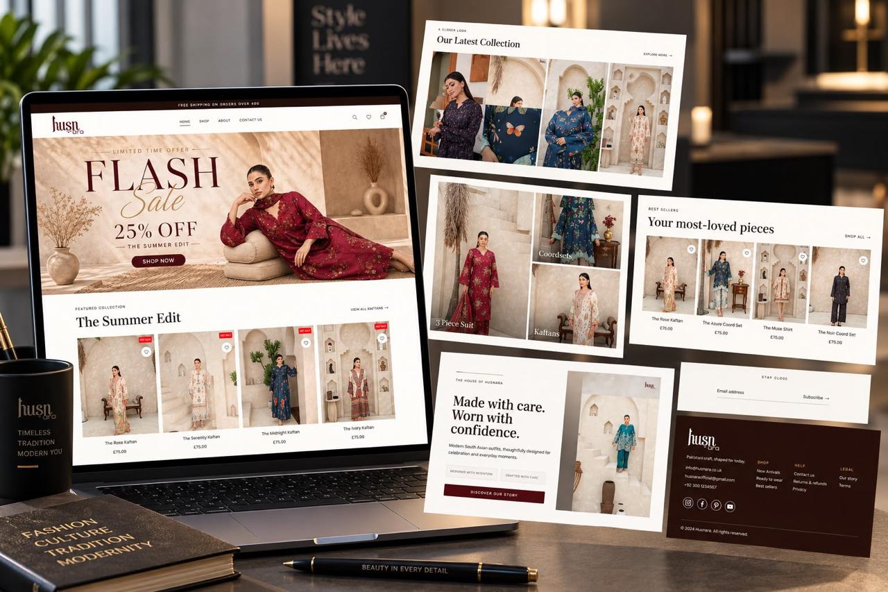 Husnara redesigned storefront mockup 1