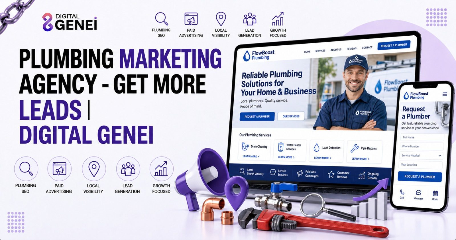 Plumbing Marketing Agency - Get More Leads | Digital Genei