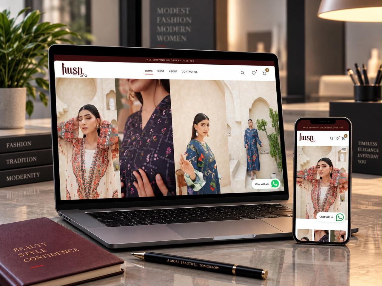 Husnara redesigned storefront mockup 2